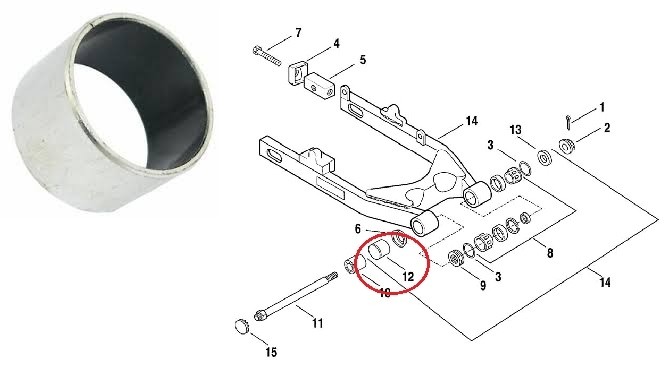 Bucha Eixo Balanca Harley Dyna 91-17 47624-90 HD