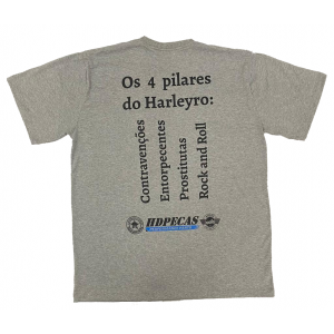 Camisa Camiseta HDPECAS - Os 4 Pilares do Harleyro: Contravençoes Entorpecentes Prostitutas Rock and Roll